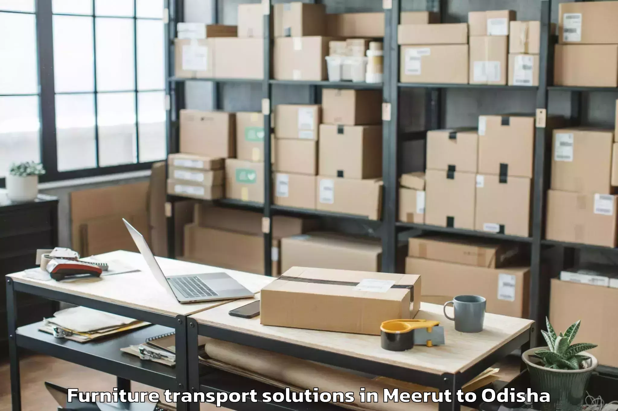 Expert Meerut to Sundargarh Town Furniture Transport Solutions